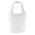 Exposed Umbilicus Halter-neck Short Vest