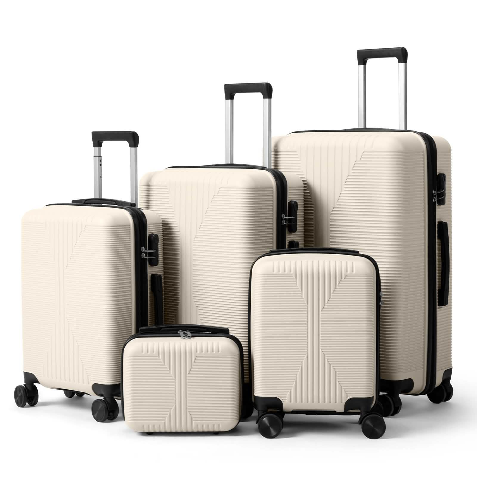 5-Piece Lightweight Luggage Set with Lock – 12/16/20/24/28 Inch