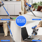 Cordless Vacuum Cleaner with LED Light & Removable Battery – Blue