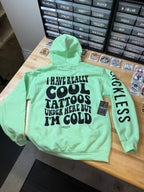 Cool Tattoos Hoodie | Black - Mint - Pink