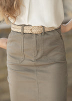 Erica Cotton Twill Midi Skirt - FINAL SALE