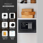 Fireproof Digital Home Safe with Keypad, Sensor Light & Money Bag-Silver