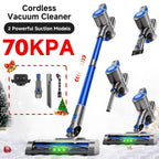 Cordless Vacuum Cleaner with LED Light & Removable Battery – Blue